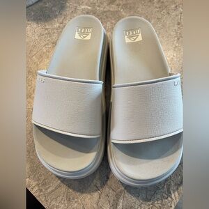 Reef Light Gray Slide Sandals - Soft Gray Upper